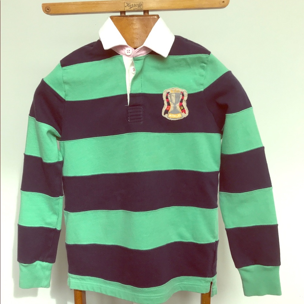 Johnie B (Boden) striped Rugby Shirt 9/10yrs